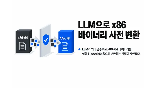 LLM으로 x86 바이너리 사전 변환 — 기사 주제를 표현한 AI 생성 개념 삽화