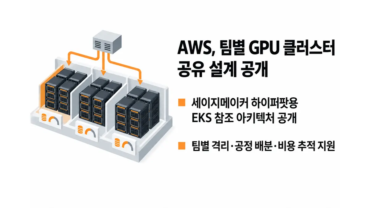 AWS, 팀별 GPU 클러스터 공유 설계 공개 — 기사 주제를 표현한 AI 생성 개념 삽화