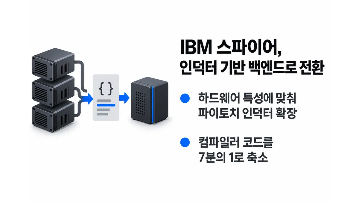 IBM 스파이어, 인덕터 기반 백엔드로 전환 — 기사 주제를 표현한 AI 생성 개념 삽화