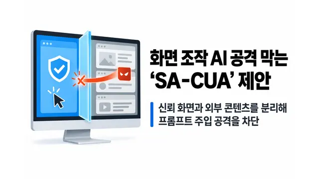 화면 조작 AI 공격 막는 ‘SA-CUA’ 제안 — 기사 주제를 표현한 AI 생성 개념 삽화