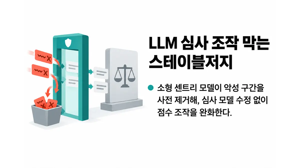 LLM 심사 조작 막는 스테이블저지 제안 — 기사 주제를 표현한 AI 생성 개념 삽화