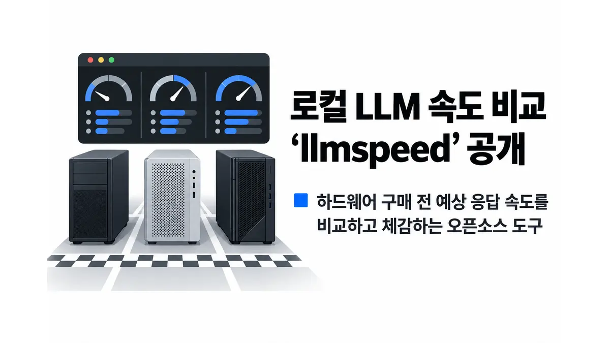 로컬 LLM 속도 비교 도구 ‘llmspeed’ 공개 — 기사 주제를 표현한 AI 생성 개념 삽화
