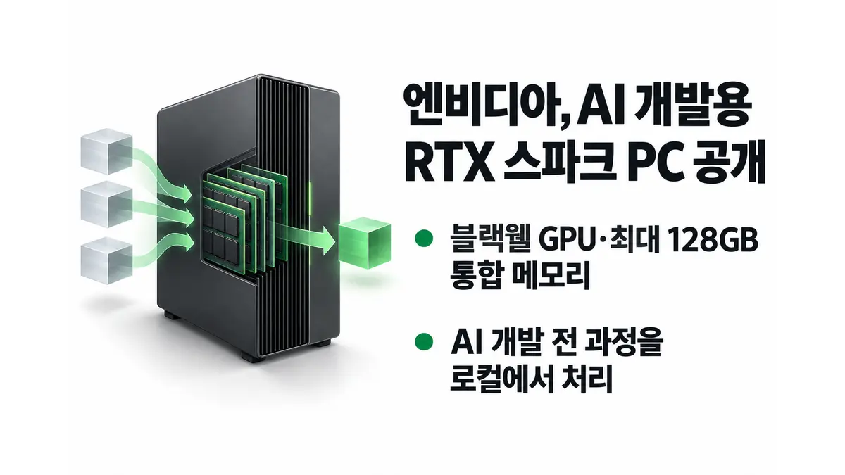 엔비디아, AI 개발용 RTX 스파크 PC 공개 — 기사 주제를 표현한 AI 생성 개념 삽화