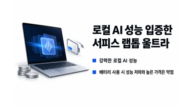 서피스 랩톱 울트라, 로컬 AI 성능 입증 — 기사 주제를 표현한 AI 생성 개념 삽화