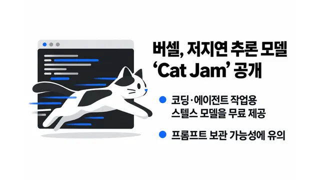 버셀, 저지연 추론 모델 ‘Cat Jam’ 공개 — 기사 주제를 표현한 AI 생성 개념 삽화