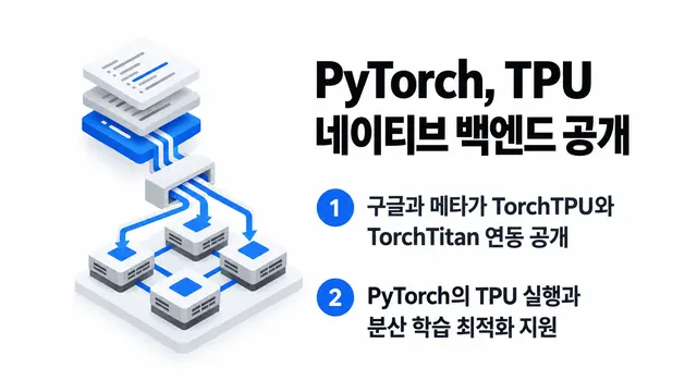 PyTorch, TPU 네이티브 백엔드 공개 — 기사 주제를 표현한 AI 생성 개념 삽화
