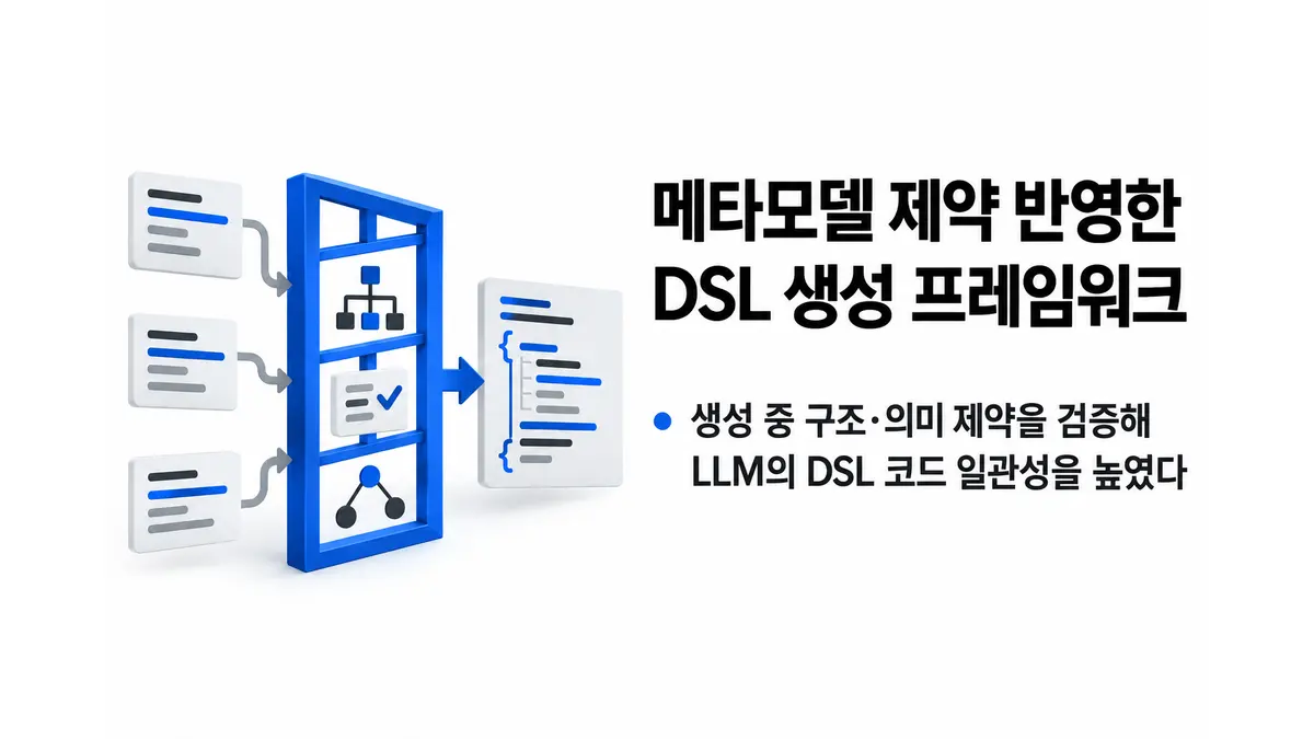 메타모델 제약 반영한 DSL 생성 프레임워크 — 기사 주제를 표현한 AI 생성 개념 삽화