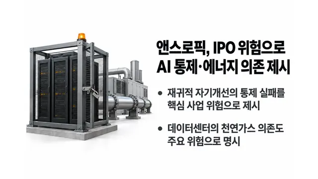 앤스로픽, AI 통제와 에너지 의존을 IPO 위험으로 — 기사 주제를 표현한 AI 생성 개념 삽화