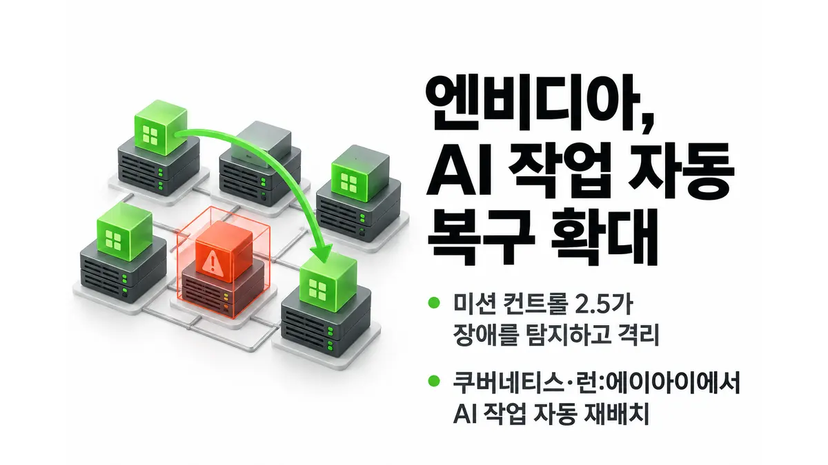 엔비디아, AI 작업 자동 복구 확대 — 기사 주제를 표현한 AI 생성 개념 삽화