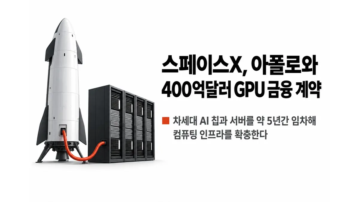 스페이스X, 아폴로와 400억달러 GPU 금융 계약 — 기사 주제를 표현한 AI 생성 개념 삽화