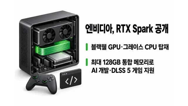 엔비디아, AI·게임 PC 플랫폼 RTX Spark 공개 — 기사 주제를 표현한 AI 생성 개념 삽화